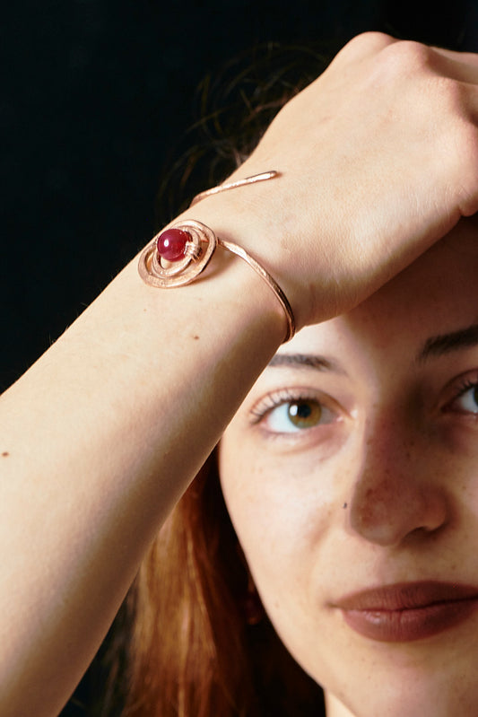 Rosso Strutturato – Copper Parure with Red Stone