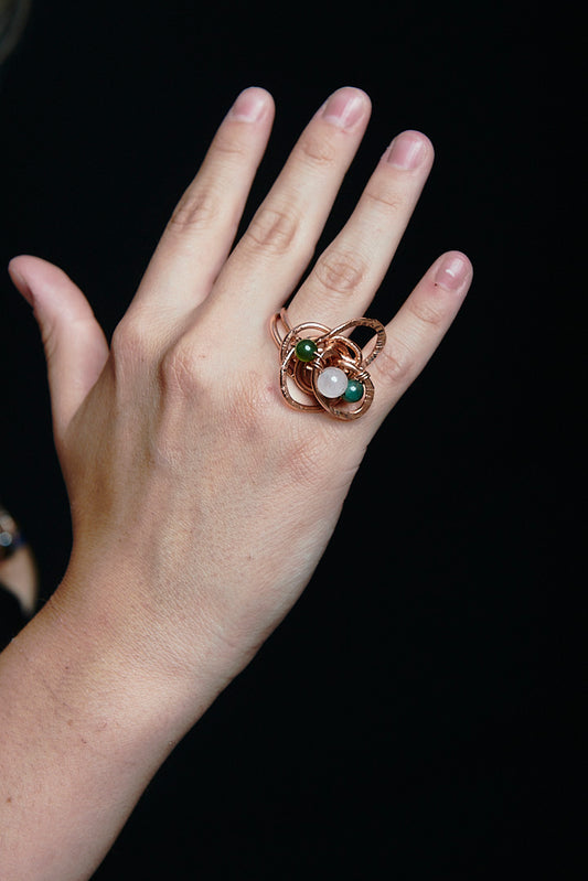 Nuvolario Ring – Handcrafted Copper and Stone Statement Ring