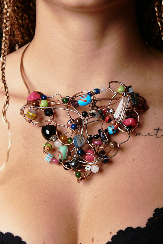 Nebula Core – Handmade Copper Pendant with Stones